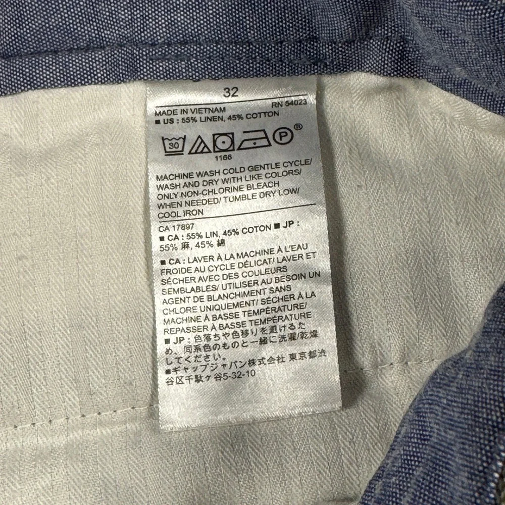 Banana Republic Shorts Men 32 Brown Aiden Slim Linen Cotton Herringbone 9 Inseam
